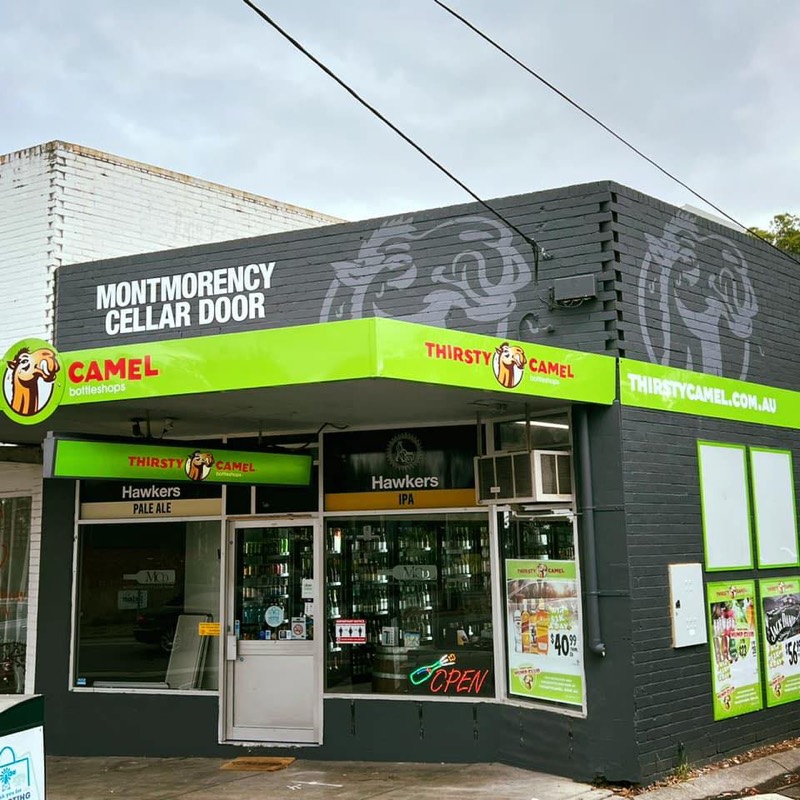 Thirsty Camel (bottle shop), Were Street village, Montmorency